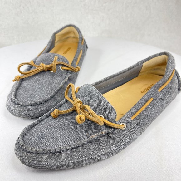 Sebago Shoes Sebago Womens 85 Blue Gray Denim Suede Boat Shoes